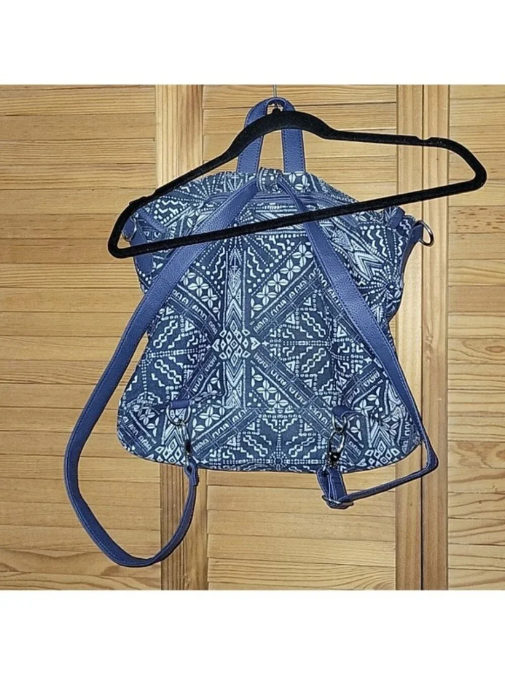 Crown Vintage Blue Boho Backpack Purse DSW Tribal Print Convertible Crossbody